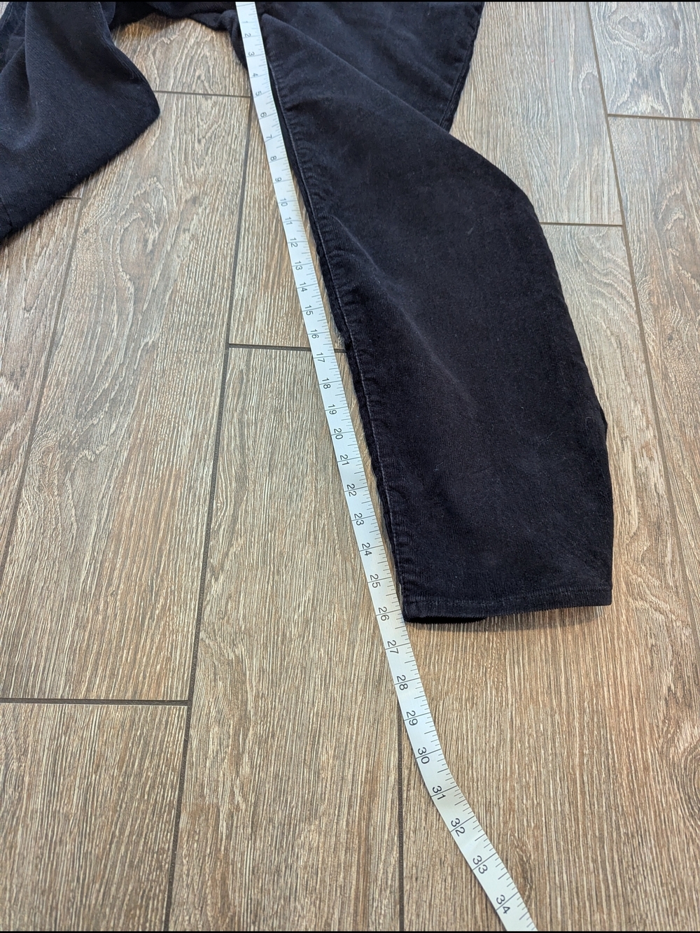 Levi's Ribcage Straight Ankle Jean Black Corduroy Pant Button Fly Size 26 X 27 - Picture 11 of 12